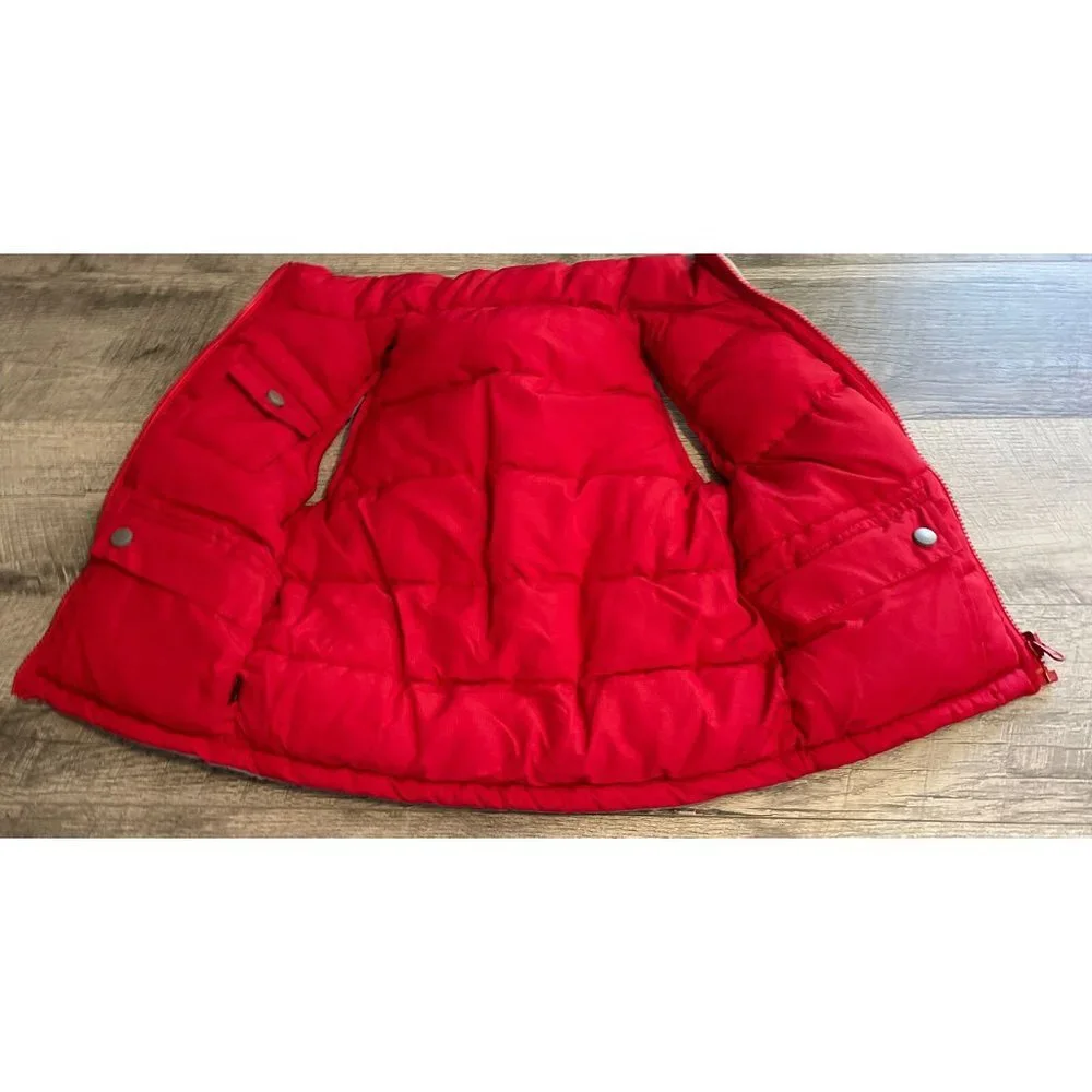 Alpha Industries‎ Puffer Vest Boys 3T Red Gray Reversible Pockets Snap Outerwear